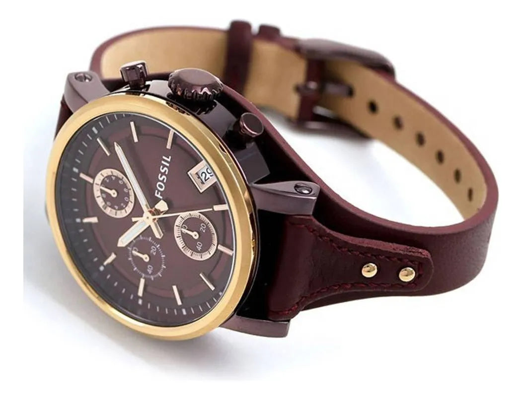 Reloj Fossil Es4114 Vinotinto Cobre Vino Tinto