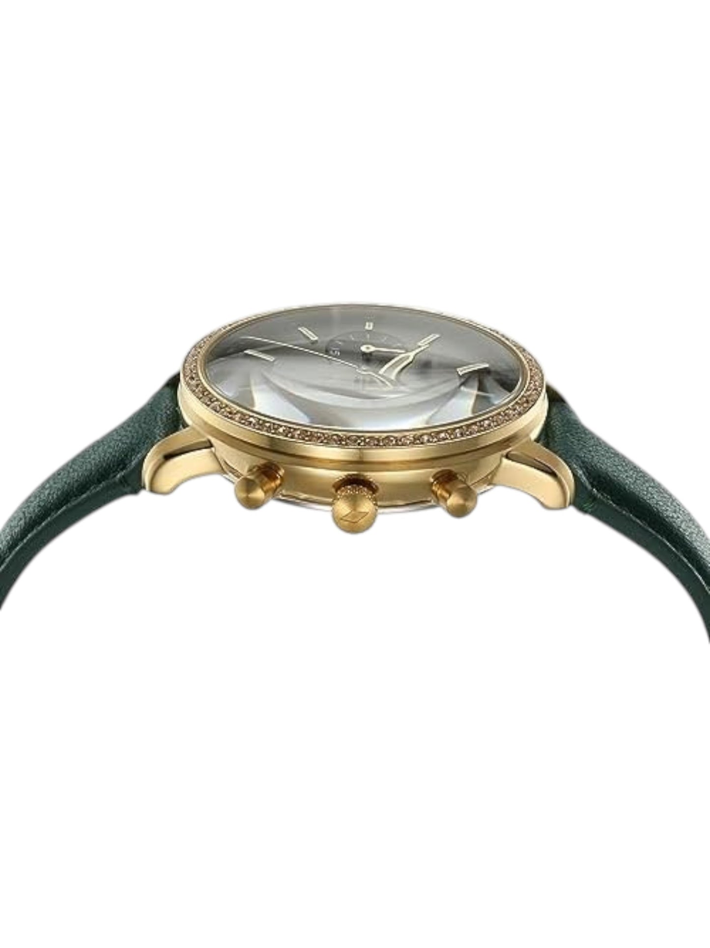 Reloj Mujer Fossil Es5239 Verde Bisel Dorado Piedras