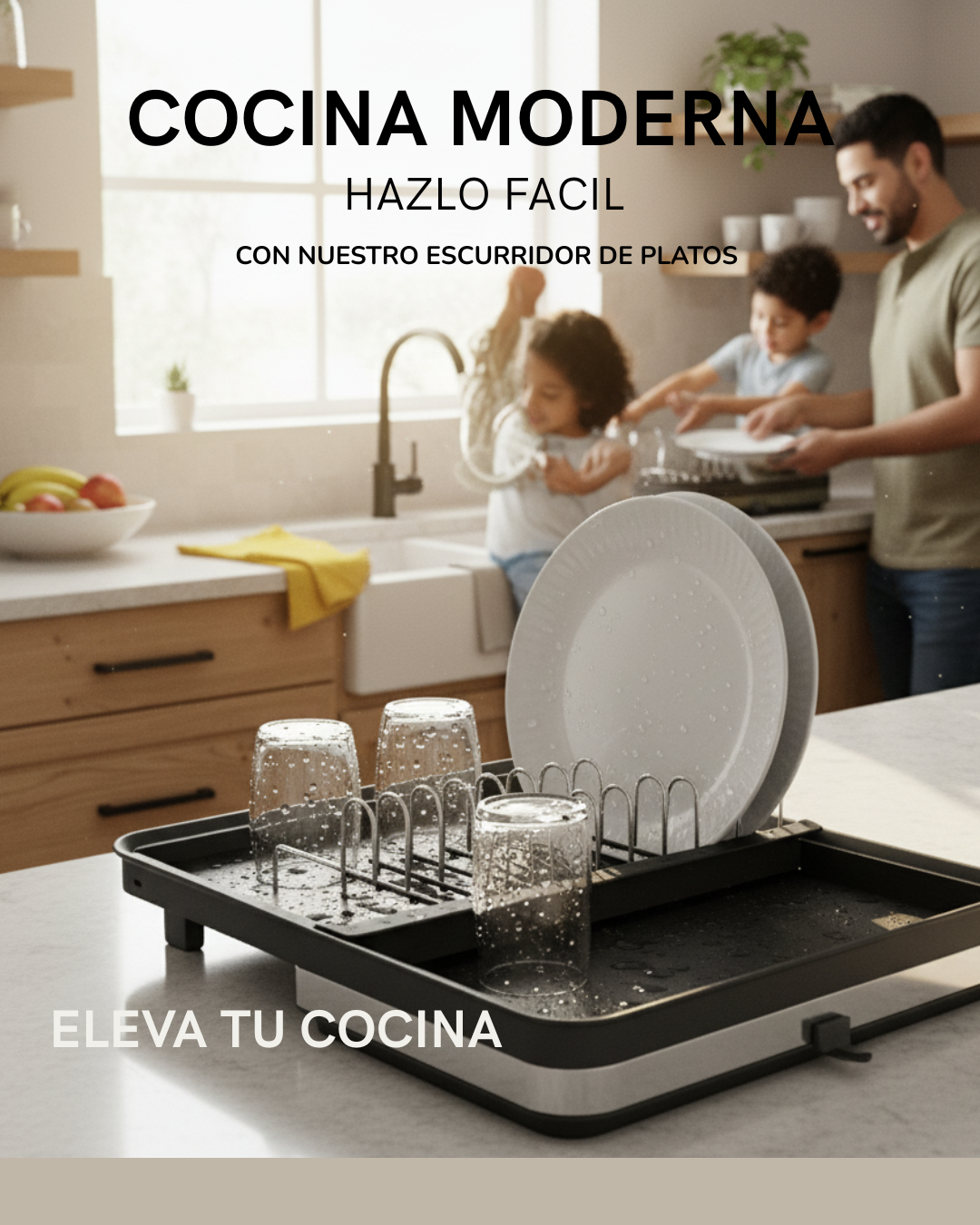 Escurridor Plegable En Acero Y Policarbonato Negro