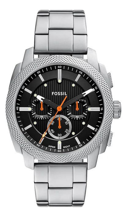 Reloj Fossil Machine Gold Para Hombre, Fs6095 Fondo Negro Gris Negro