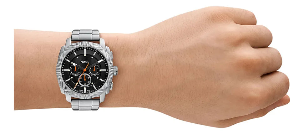 Reloj Fossil Machine Gold Para Hombre, Fs6095 Fondo Negro Gris Negro