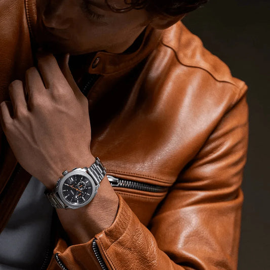 Reloj Fossil Machine Gold Para Hombre, Fs6095 Fondo Negro Gris Negro