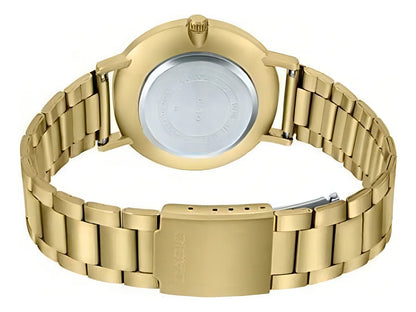Reloj Casio Acerado Clásico Dorado fondo Azul Mtp-vt01g-2budf