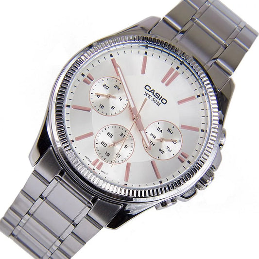 Reloj Hombre Casio Plateado Bisel Plateado Mtp-1375d-7a2vdf