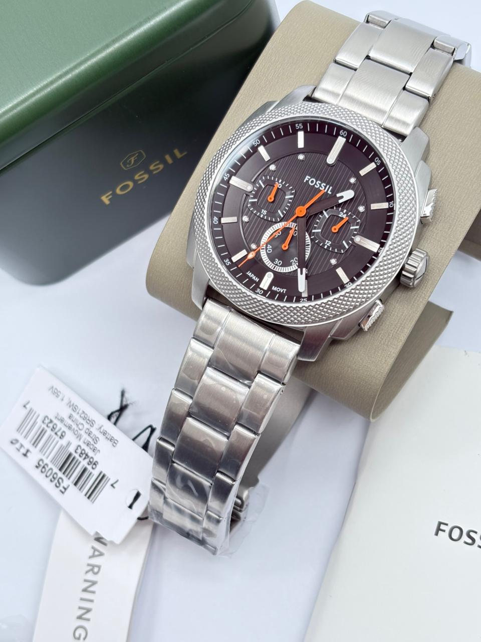 Reloj Fossil Machine Gold Para Hombre, Fs6095 Fondo Negro Gris Negro