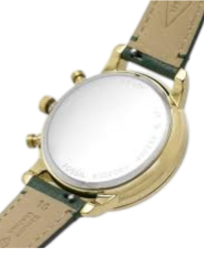 Reloj Mujer Fossil Es5239 Verde Bisel Dorado Piedras