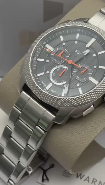 Reloj Fossil Machine Gold Para Hombre, Fs6095 Fondo Negro Gris Negro